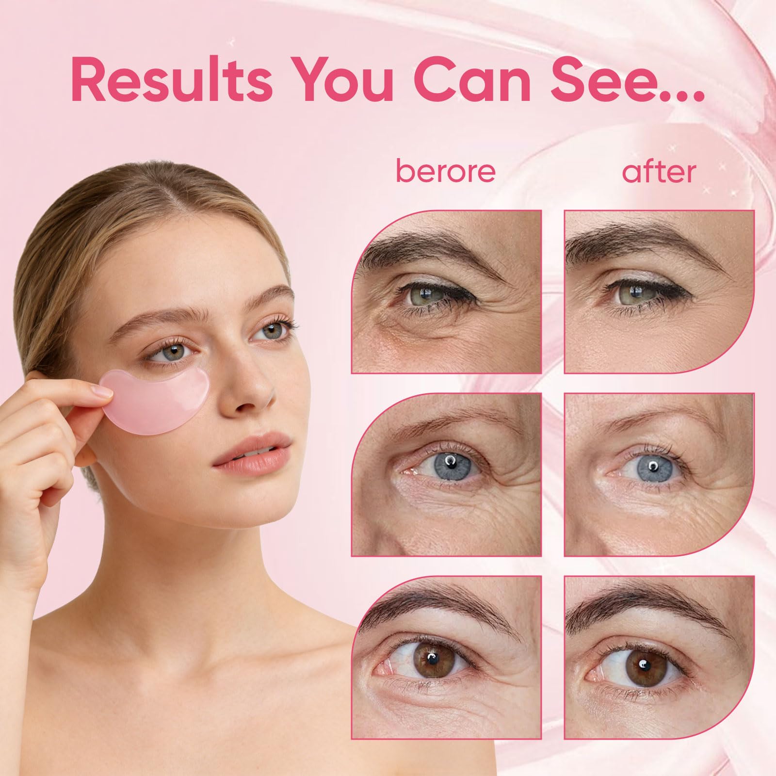 WAESKI Instalift eye patches reduce puffiness for a refreshed look.