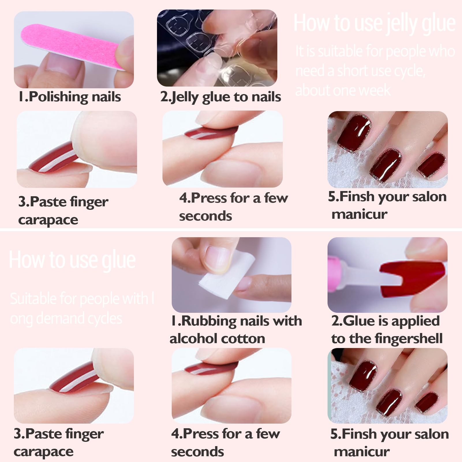 WAFOLOZE almond nails in 12 sizes for a precise fit