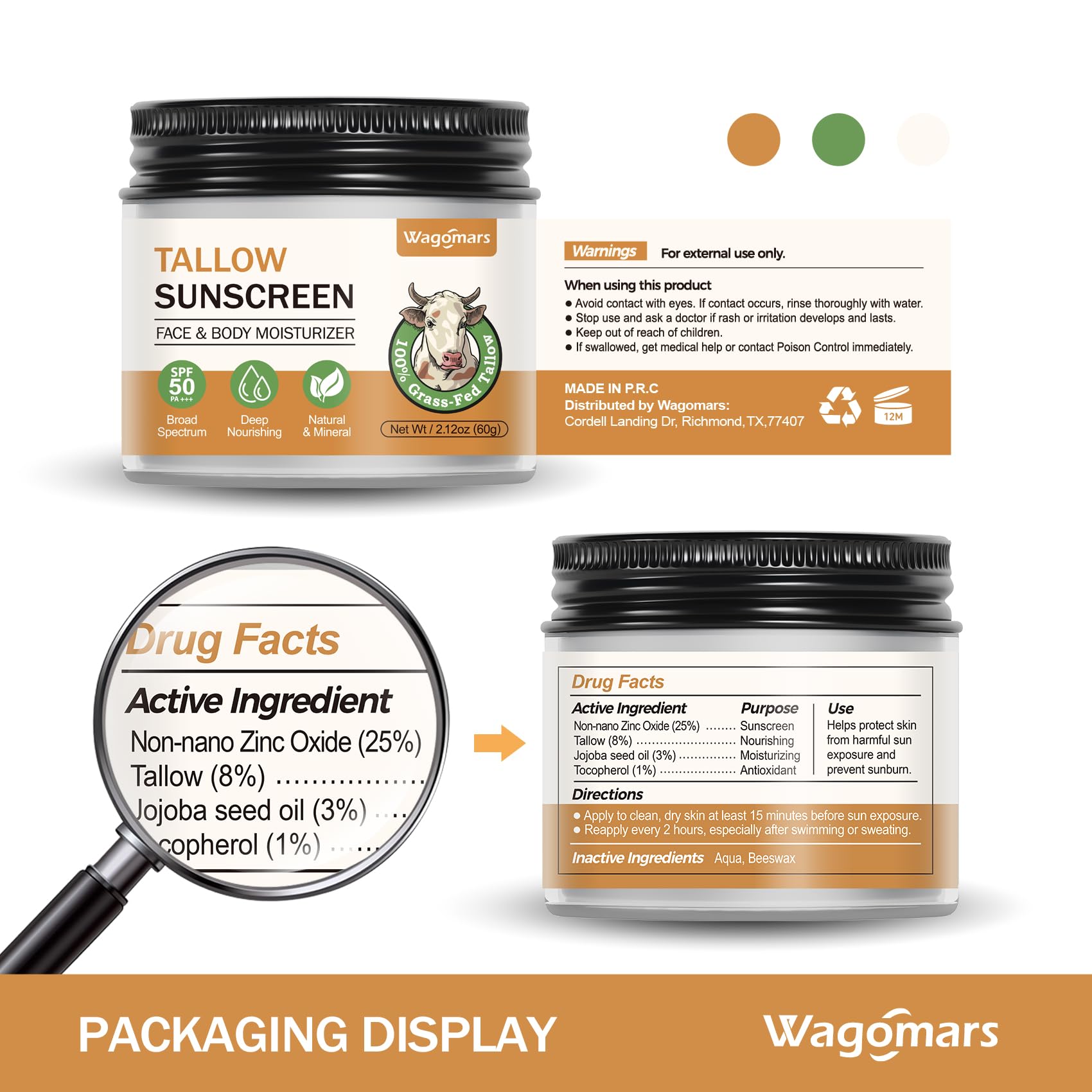 Wagomars reef-safe sunscreen by ocean backdrop emphasizes safe marine use