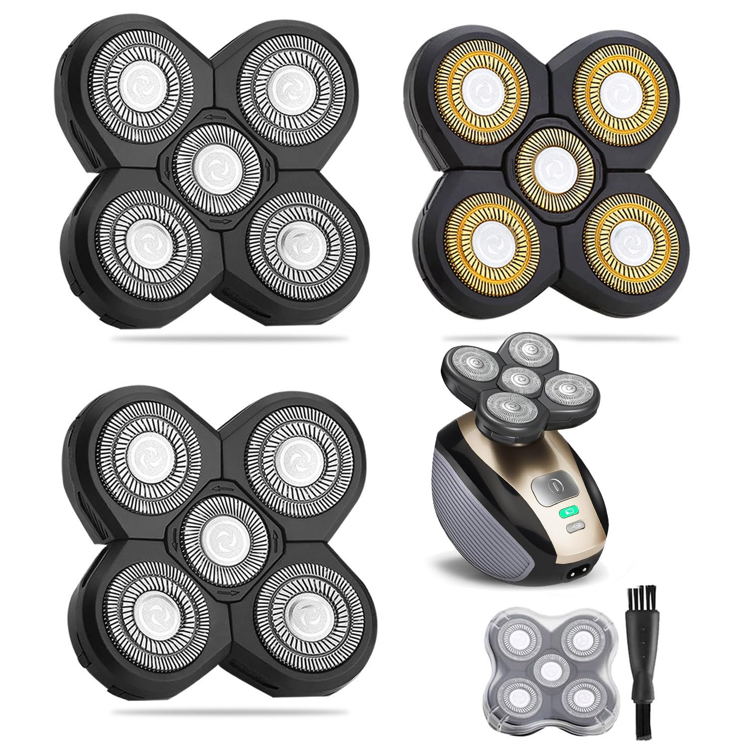 WAHFOX universal 3-pcs 5-blade heads pack for quick replacement