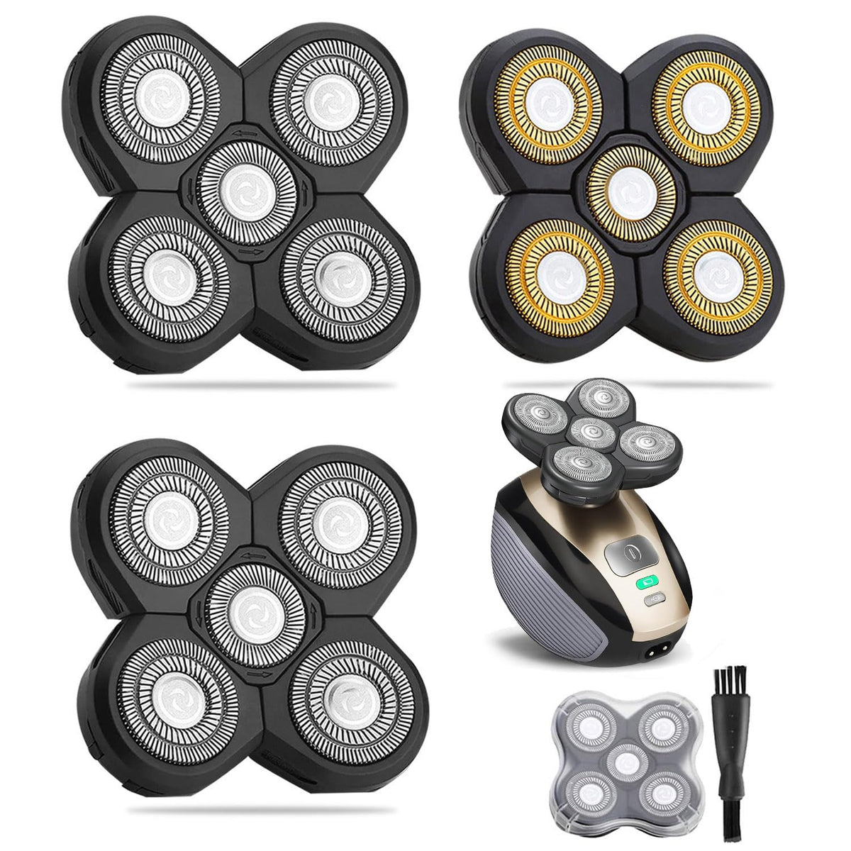 WAHFOX universal 3-pcs 5-blade heads pack for quick replacement
