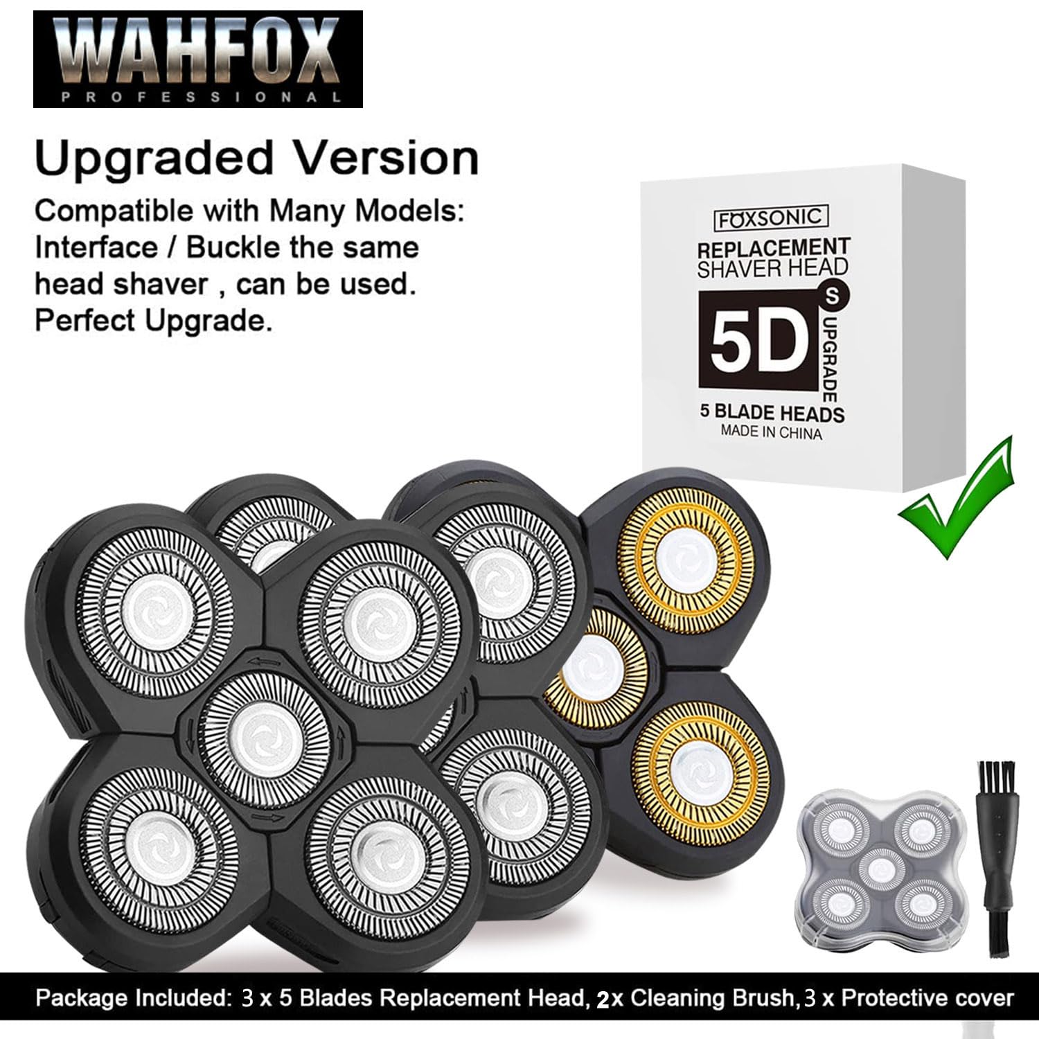 WAHFOX washable replacement heads on shaver enable easy maintenance