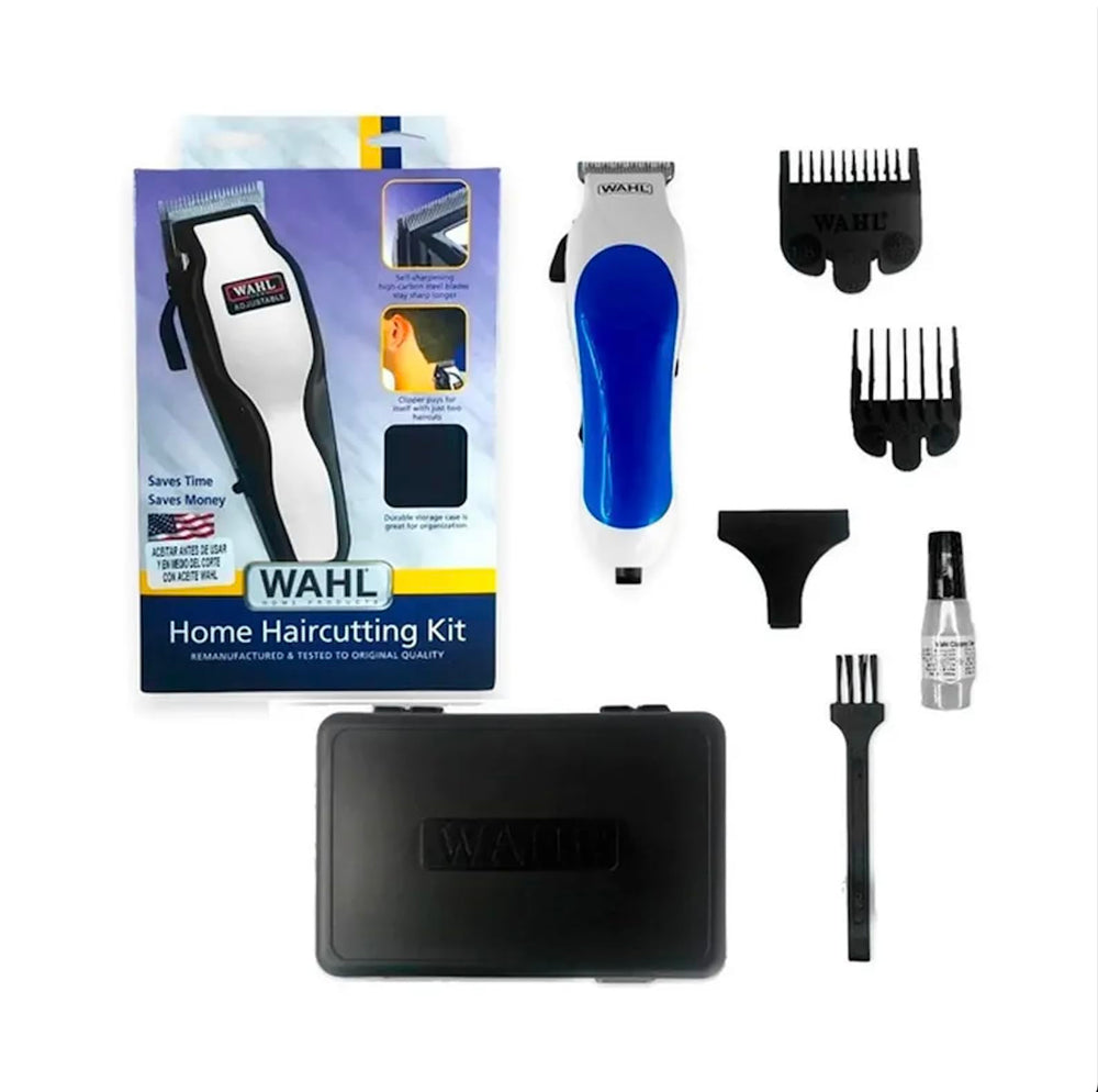Wahl Multi Cut Clipper with self-sharpening high-carbon steel blades for lasting sharpness.