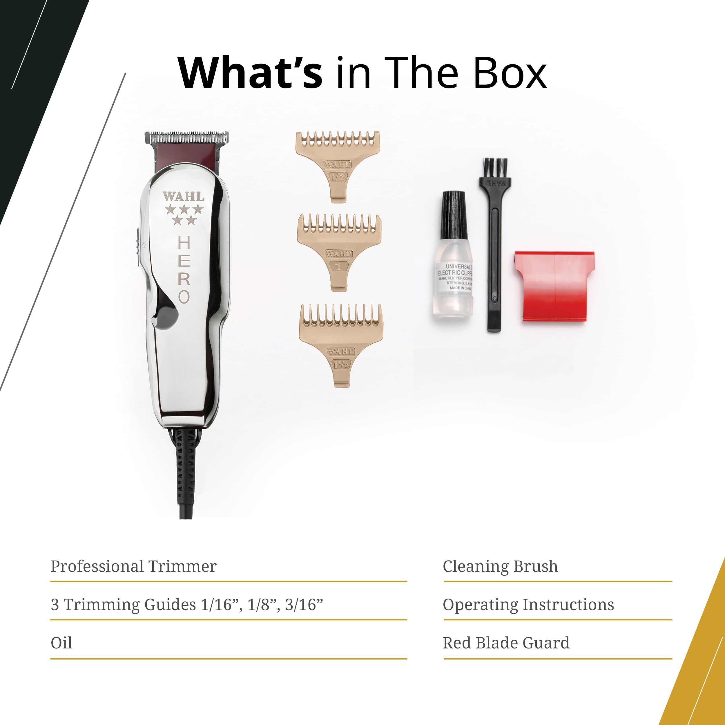Wahl 5 Star Hero Trimmer enables detailed facial hair designs and tattoo-style detailing.