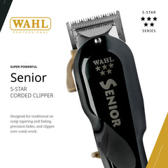 Adjustable taper lever on the Wahl Senior clipper for precise length control.