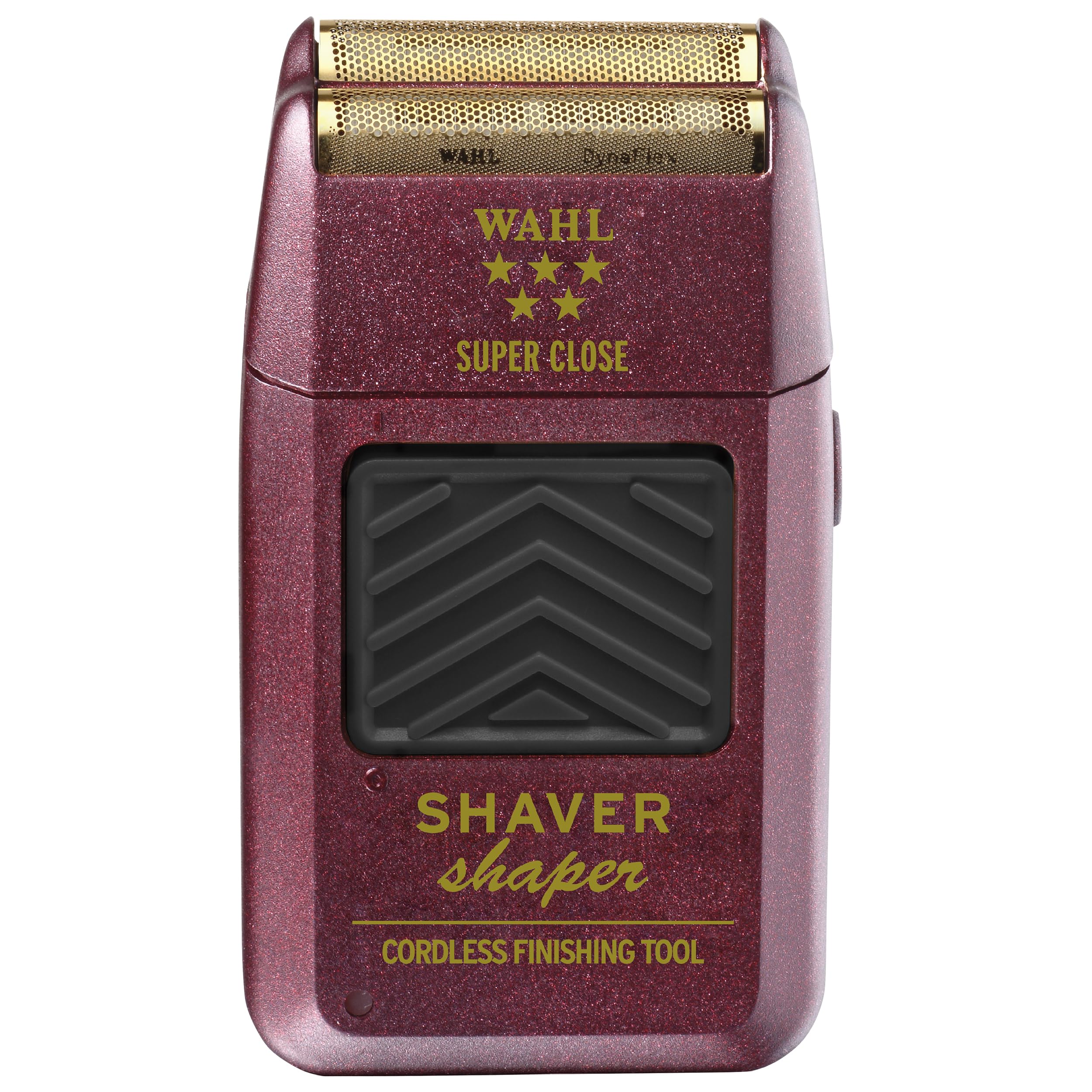Wahl Professional 5 Star Series shaver close-up showing hypoallergenic gold foil for sensitive skin