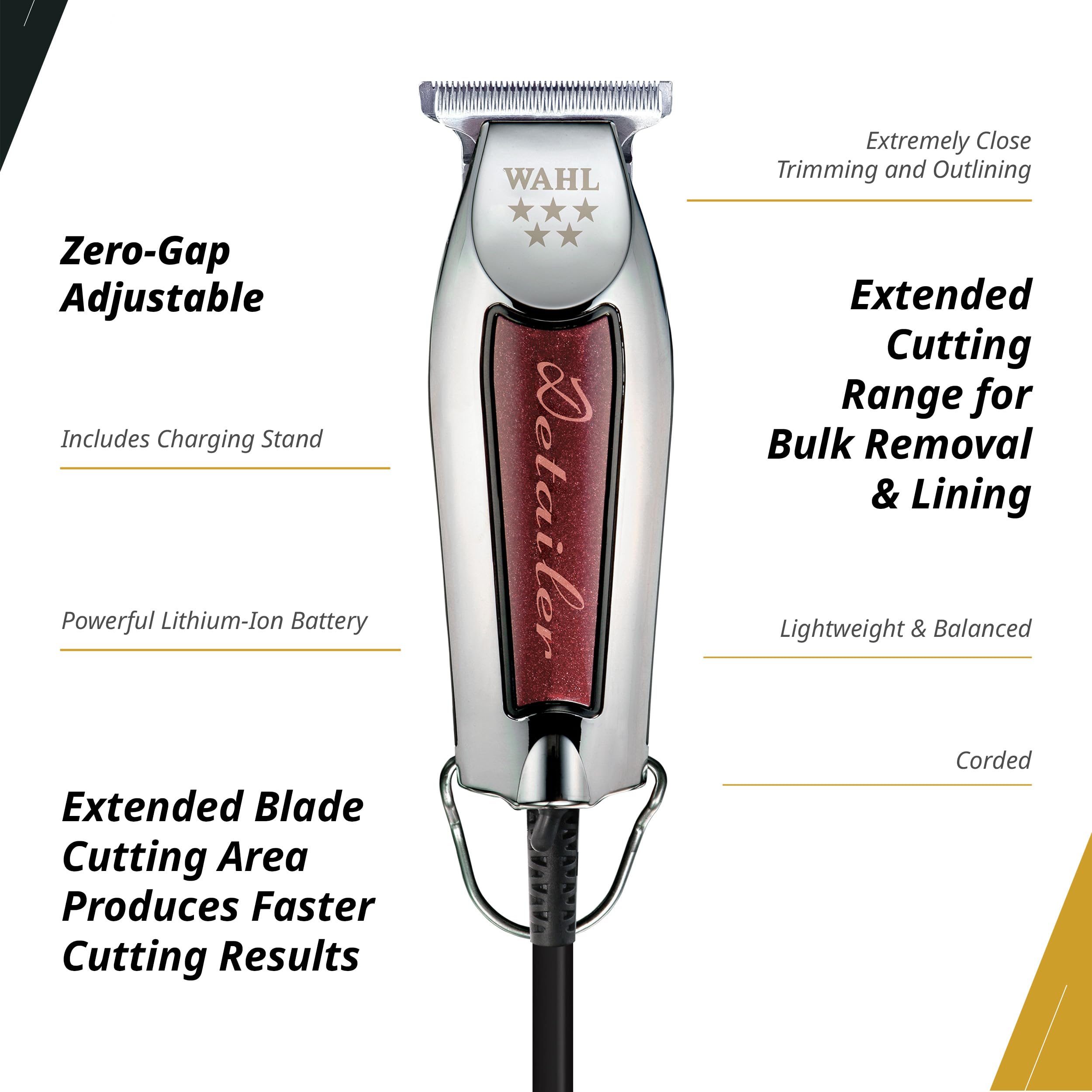 Wahl Professional Detailer Trimmer Burgundy precision artwork for crisp designs