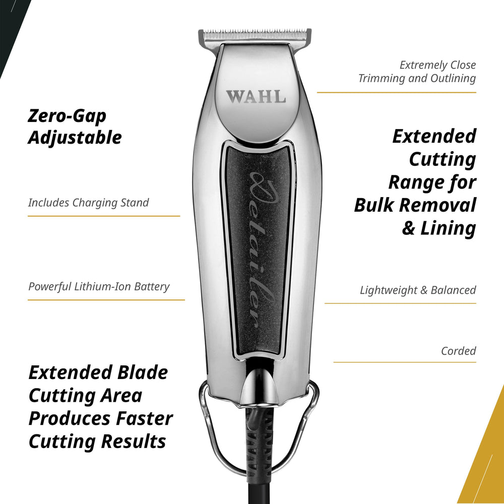 Wahl Professional Detailer Trimmer lightweight handle for extended detailing sessions.