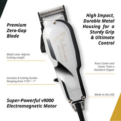 Wahl Professional Reflections Senior Clipper 8 cutting guides expand styling options.