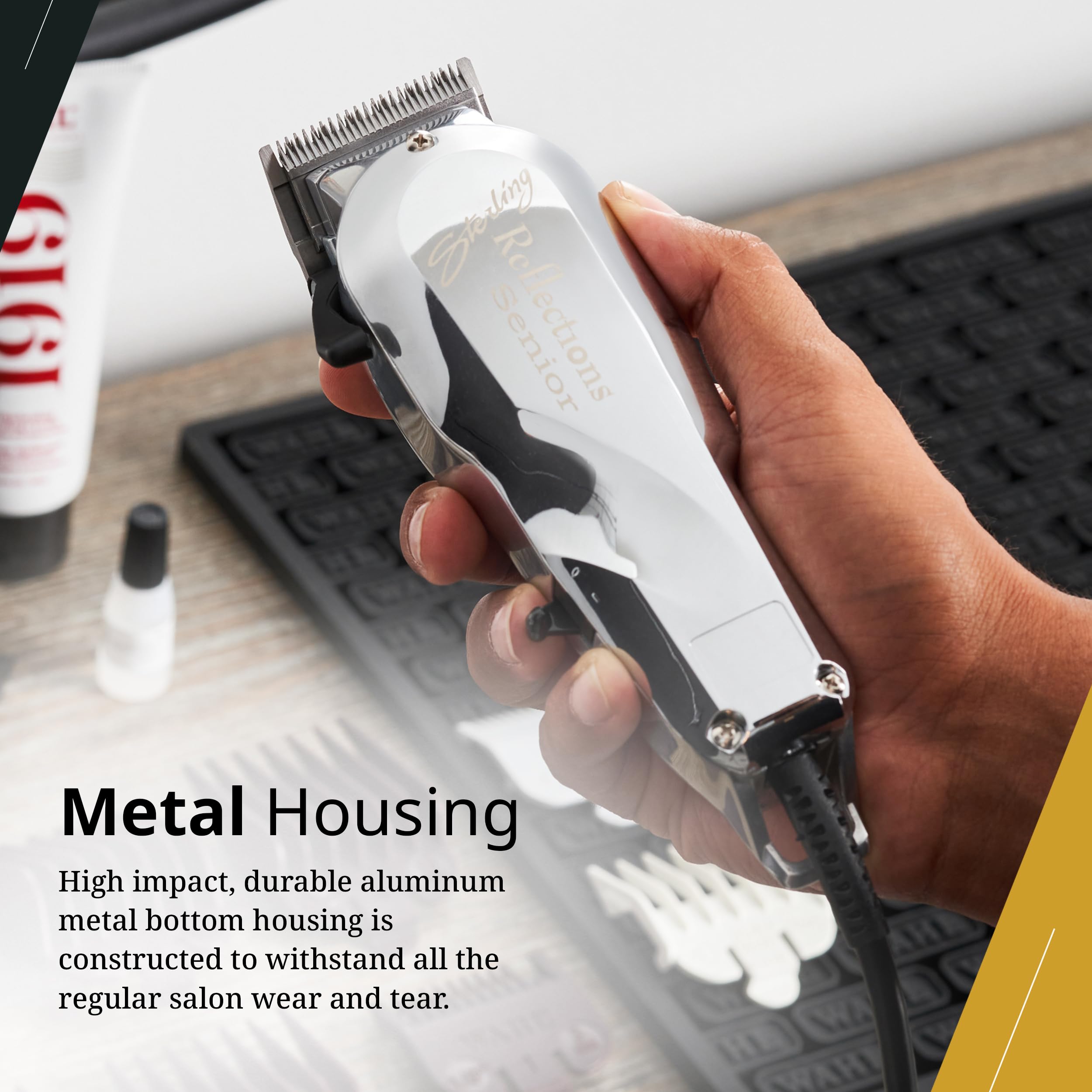 Wahl Professional Reflections Senior Clipper includes styling comb for finished looks.