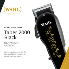 Wahl Taper 2000 adjustable blade lever close-up for versatile length control.