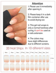 Wahrshei UV/LED curing nail stickers kit with file for precise, easy application.