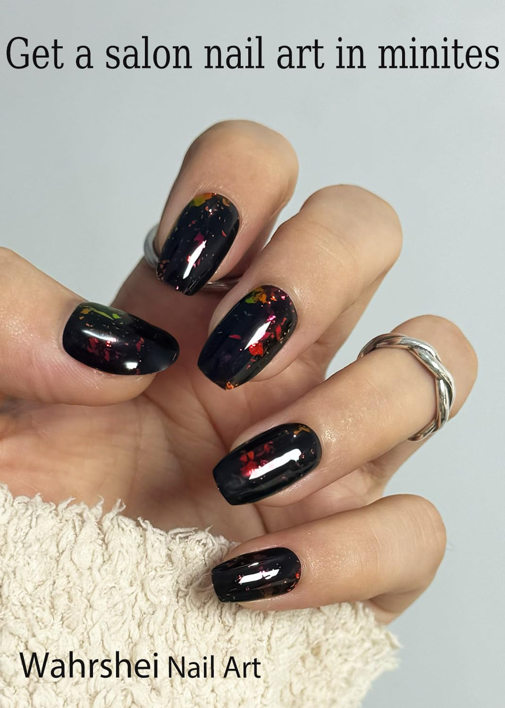 Wahrshei adhesive gel polish sticker for easy, glossy nail art.