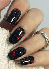 Wahrshei red foil gel nail strips for at-home salon-like shine.