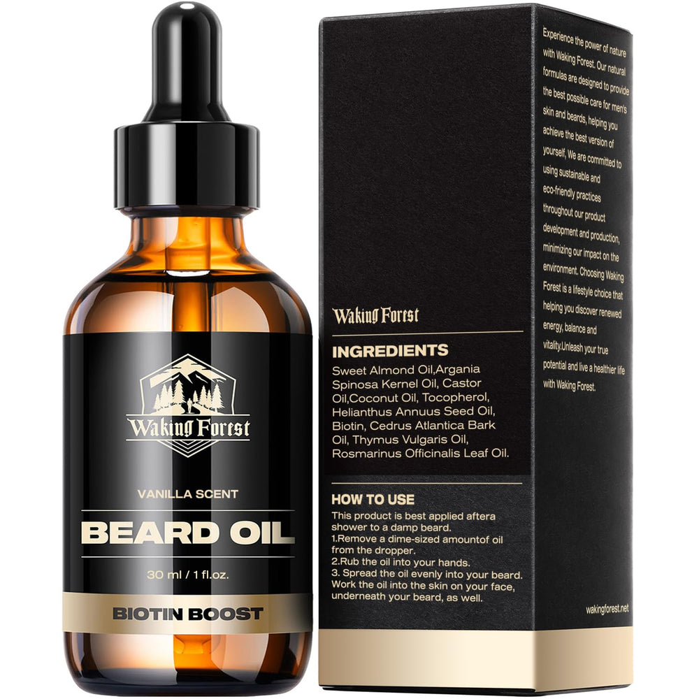 Packaging and branding emphasize natural beard care by Waking Forest