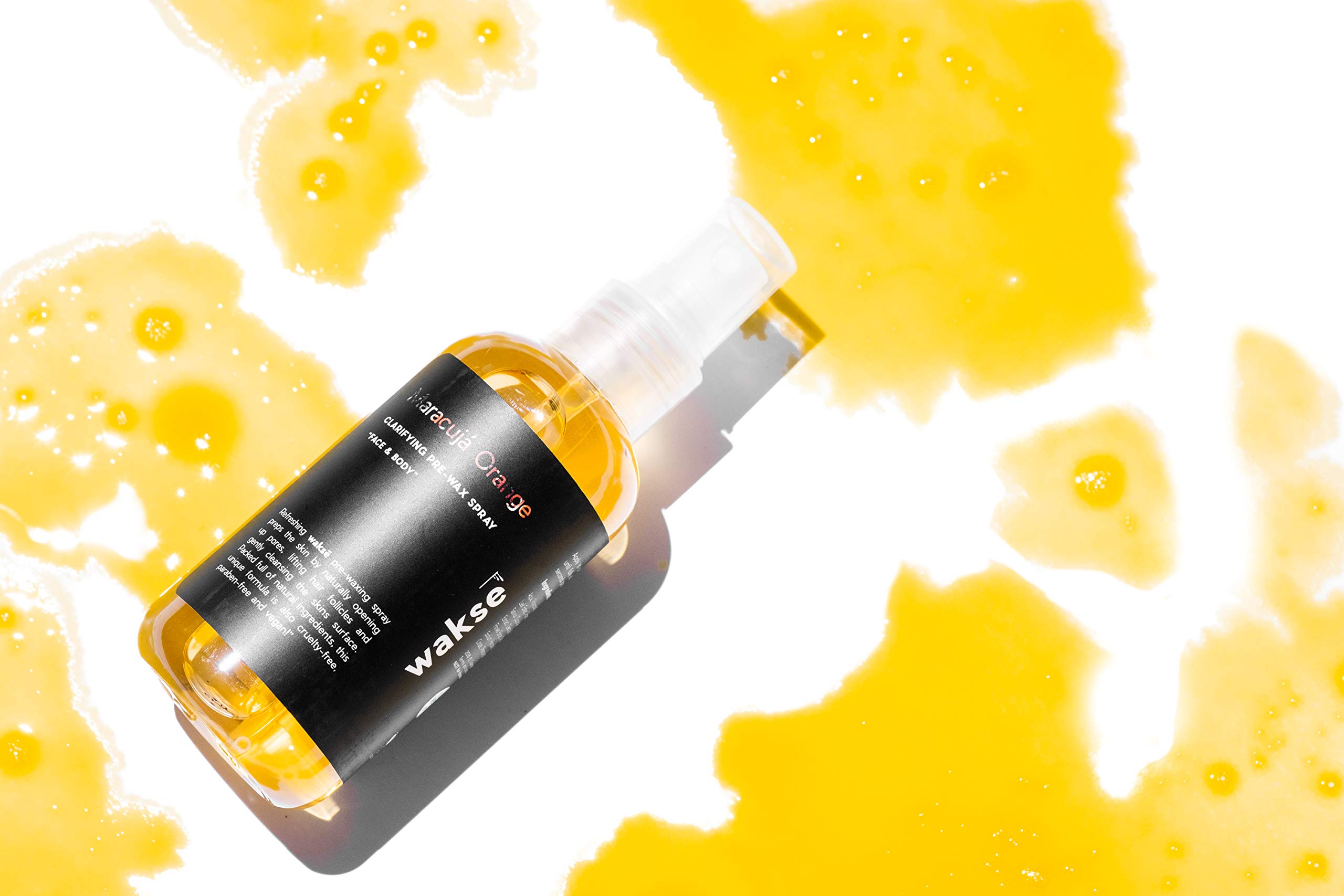 Wakse Maracuja Orange Pre-Wax formula close-up for skin prep.