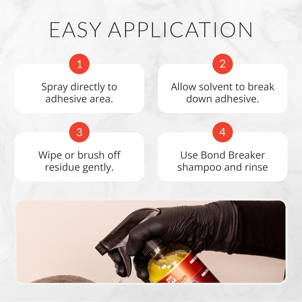 Removing adhesive from a lace system with C-22 is gentle and effective.