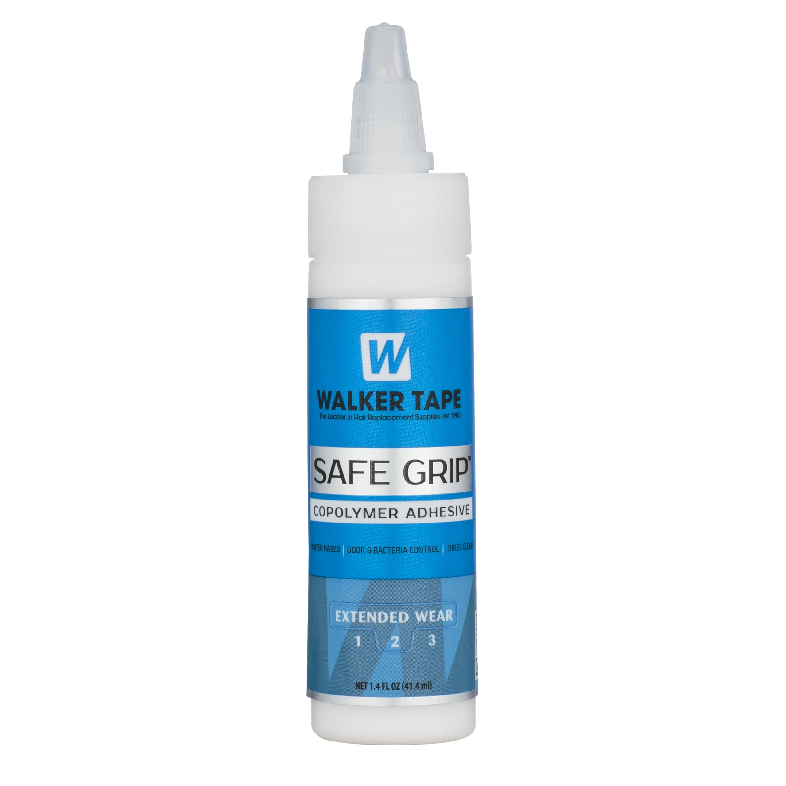 Walker Tape Safe Grip adhesive twist-top bottle for secure lace wig installations.