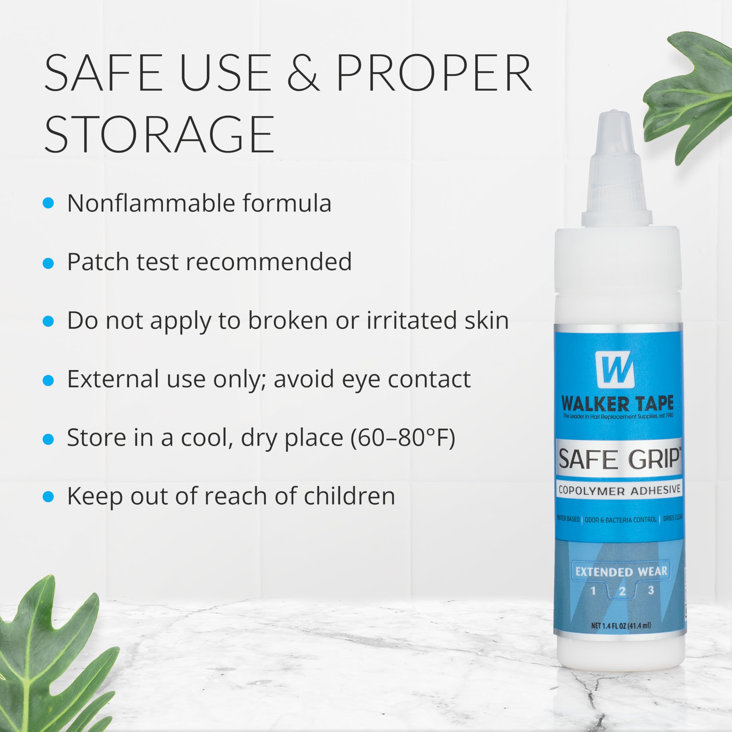 Walker Tape Safe Grip extended-wear capability shown for all-day wig wear.