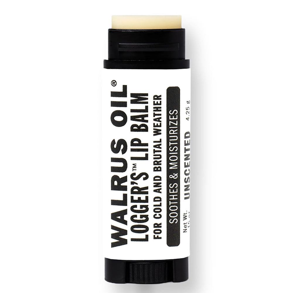 Walrus Oil Logger's Lip Balm 2-pack keeps lips moisturized during outdoor adventures and winter days.