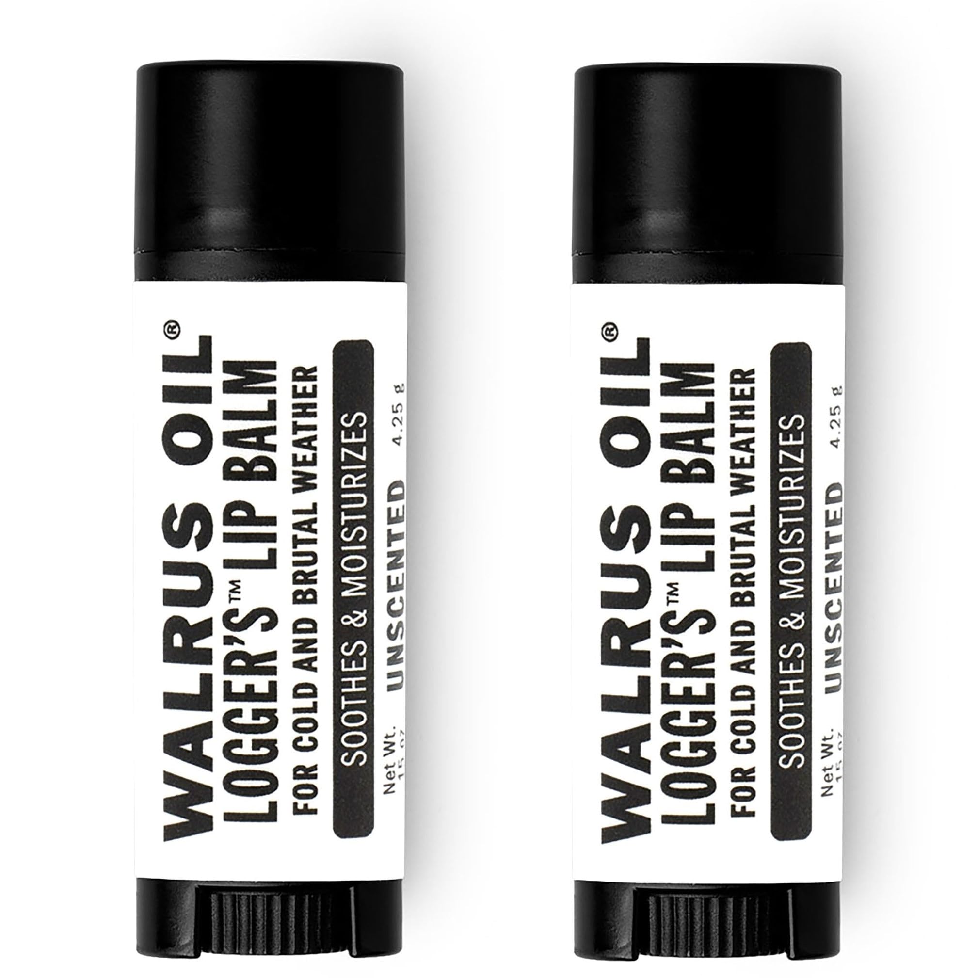 Walrus Oil Logger's Lip Balm in an oval stick for silky, non-greasy lip protection.