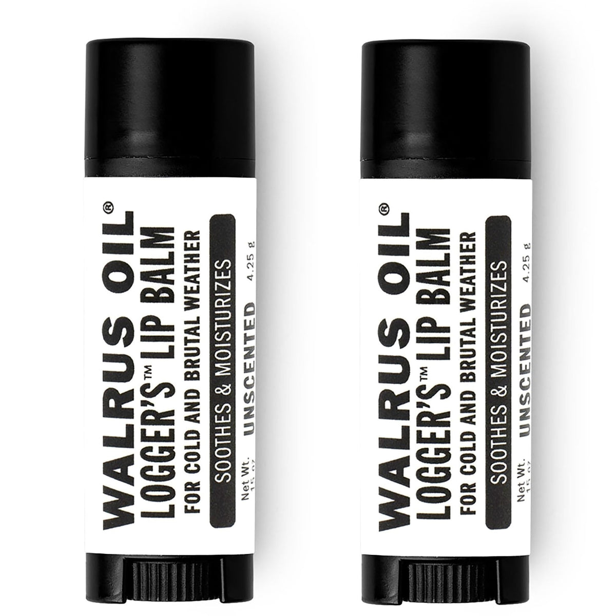 Walrus Oil Logger's Lip Balm in an oval stick for silky, non-greasy lip protection.