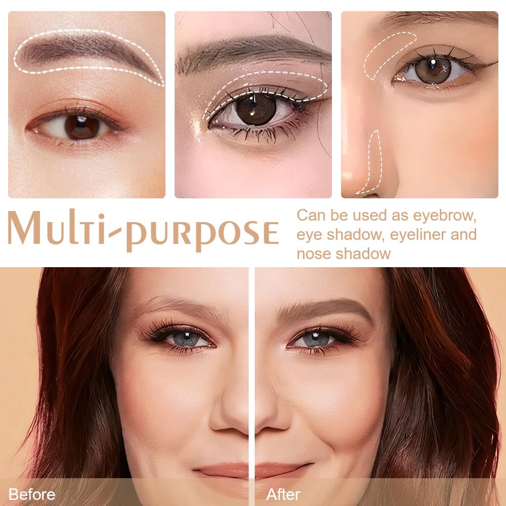WanTuoluo brow powder with brush inside ready for precise shaping on the go.