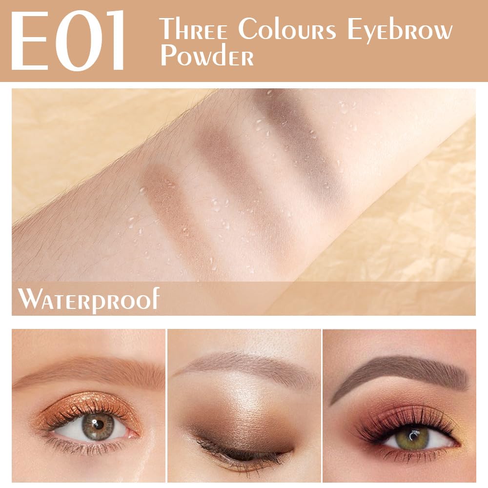WanTuoluo three-tone brow palette open for depth and natural fill.