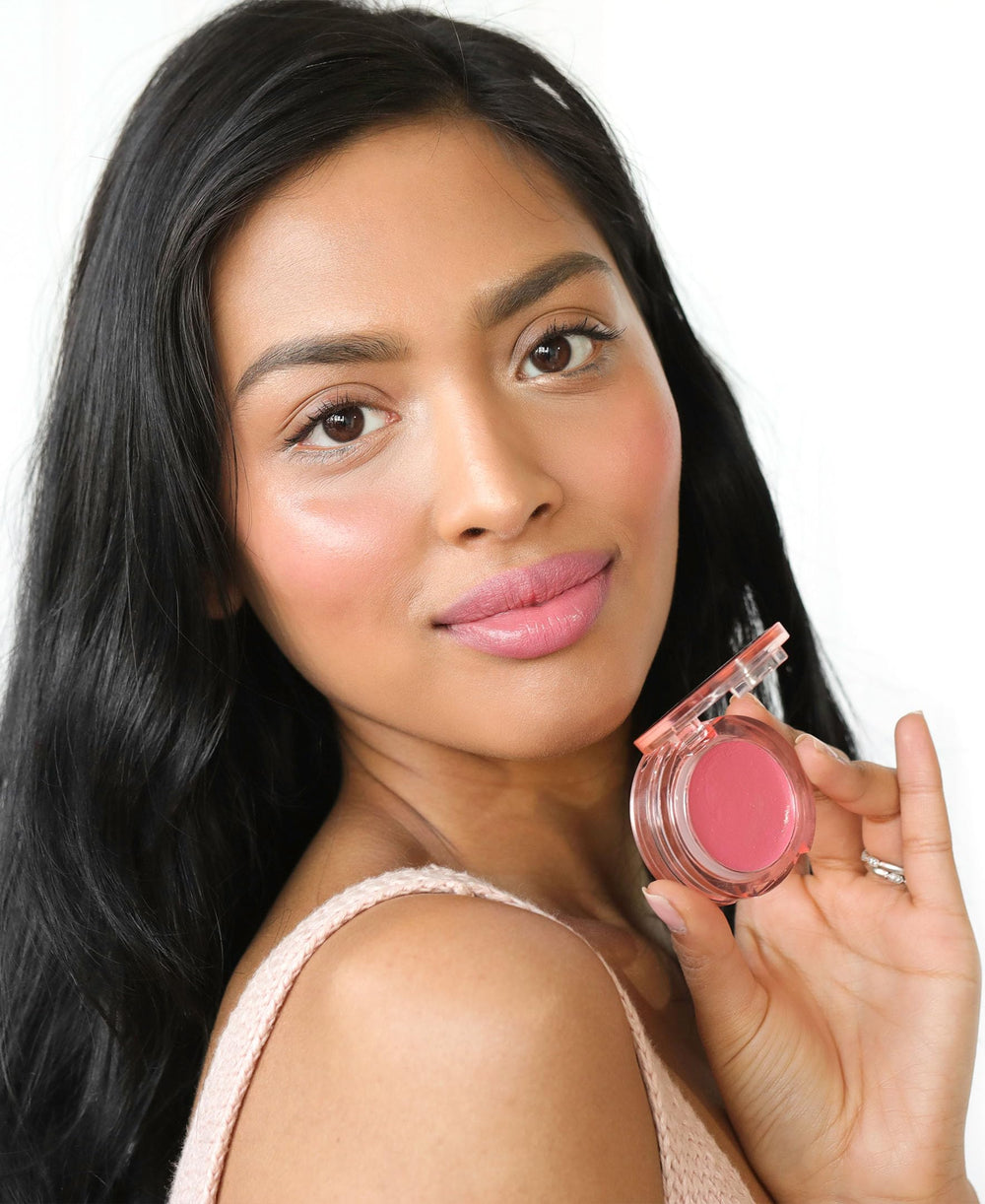 Wander Beauty Double Date lip balm application for hydrated tinted lips.