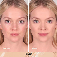 Wander Beauty Dualist illuminating end swatch in Light adds brightening lift.