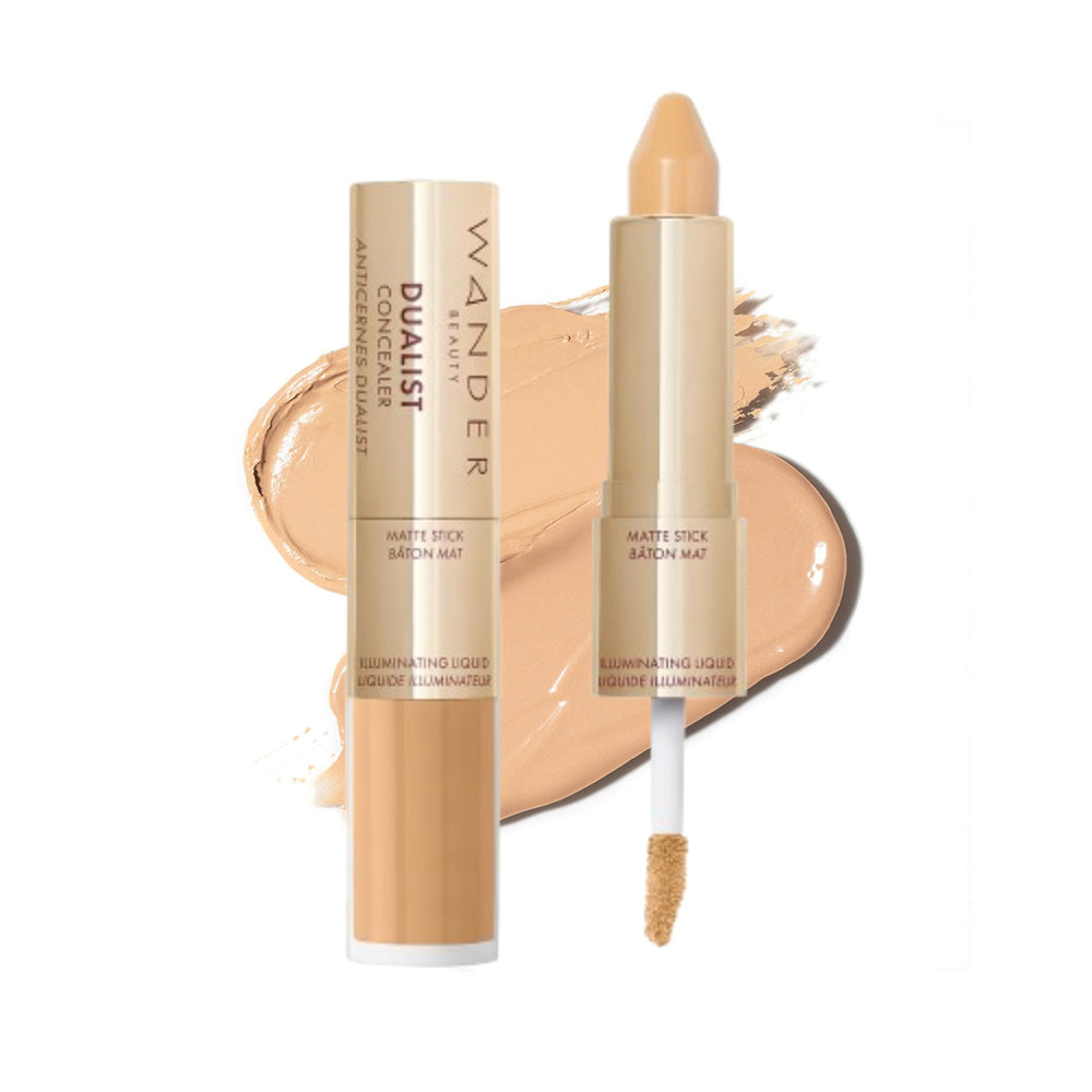 Wander Beauty Dualist matte concealer stick delivers flawless coverage.