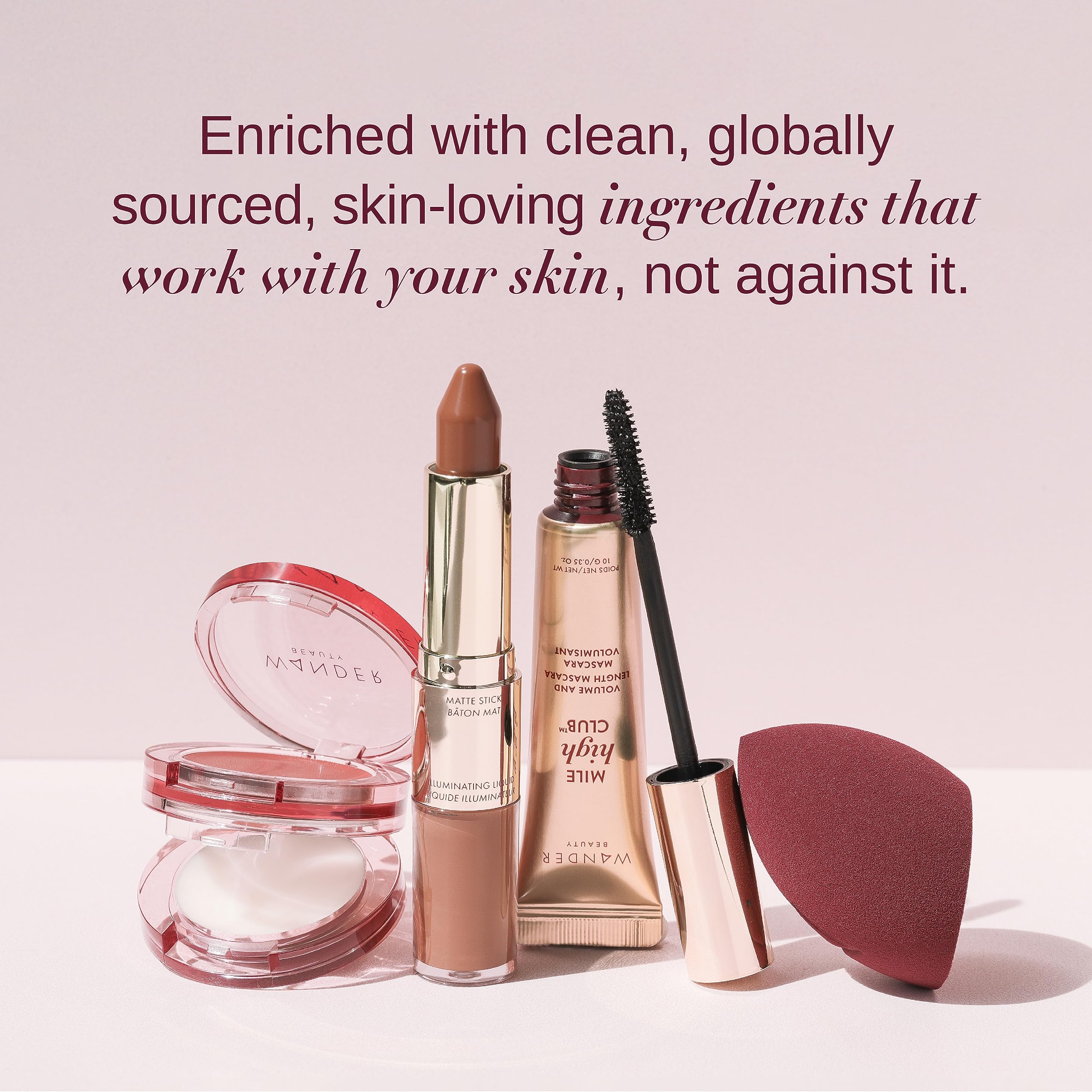 Wander Beauty Getaway packaging highlights cruelty-free USA-made formula