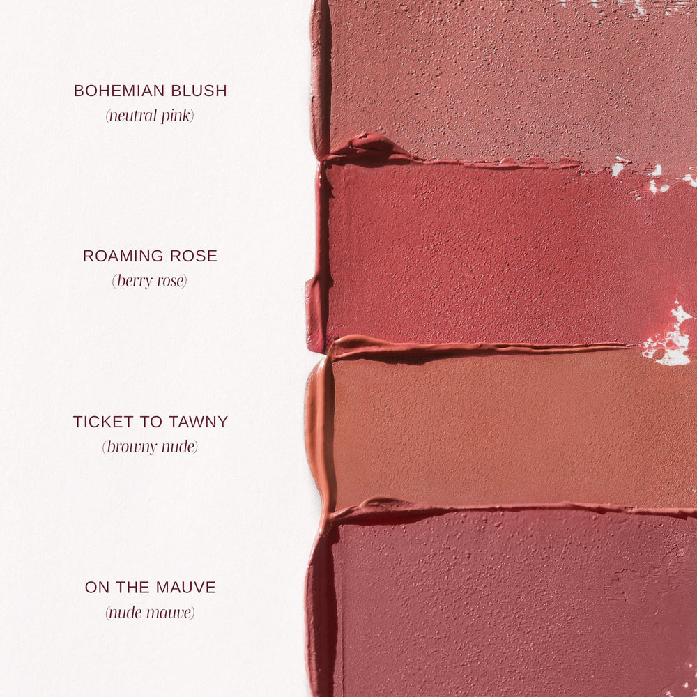 Lipstick creamy swipe image emphasizes highly saturated color