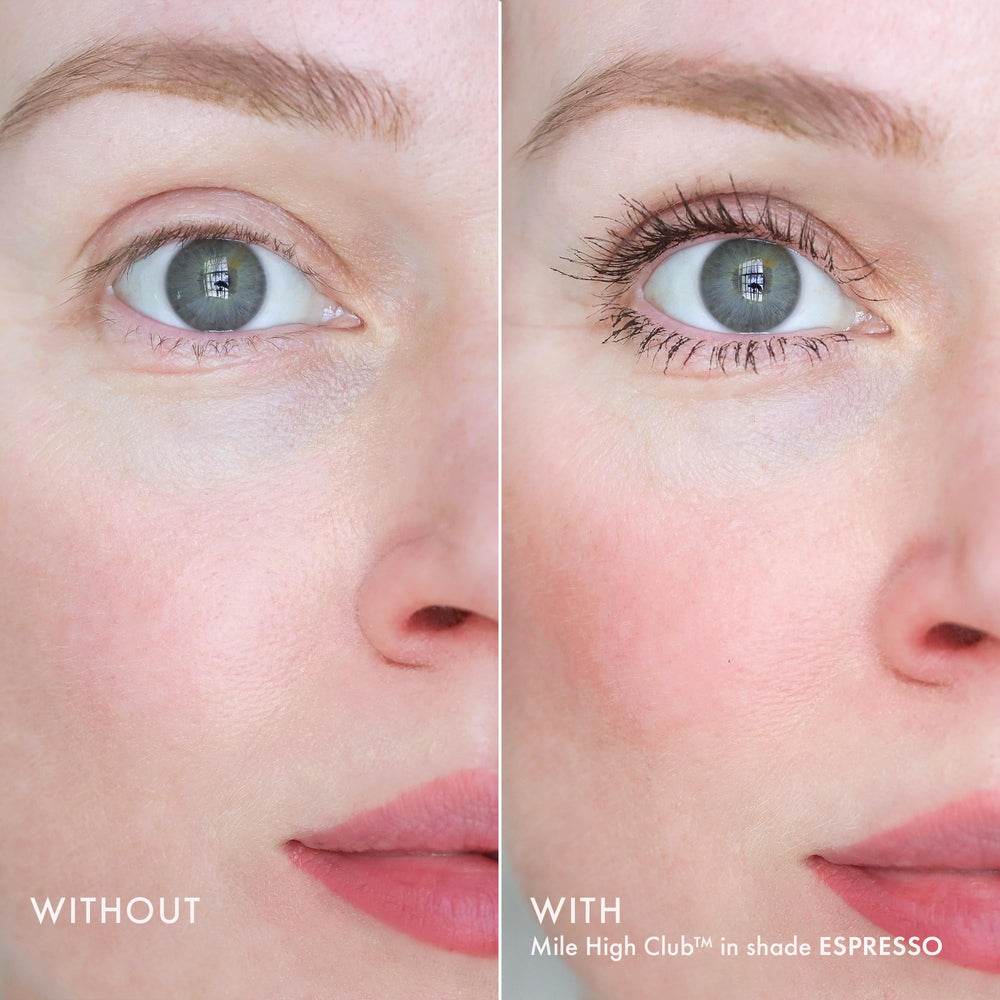 Wander Beauty Mile High Club mascara brush bristles defining lash separation.