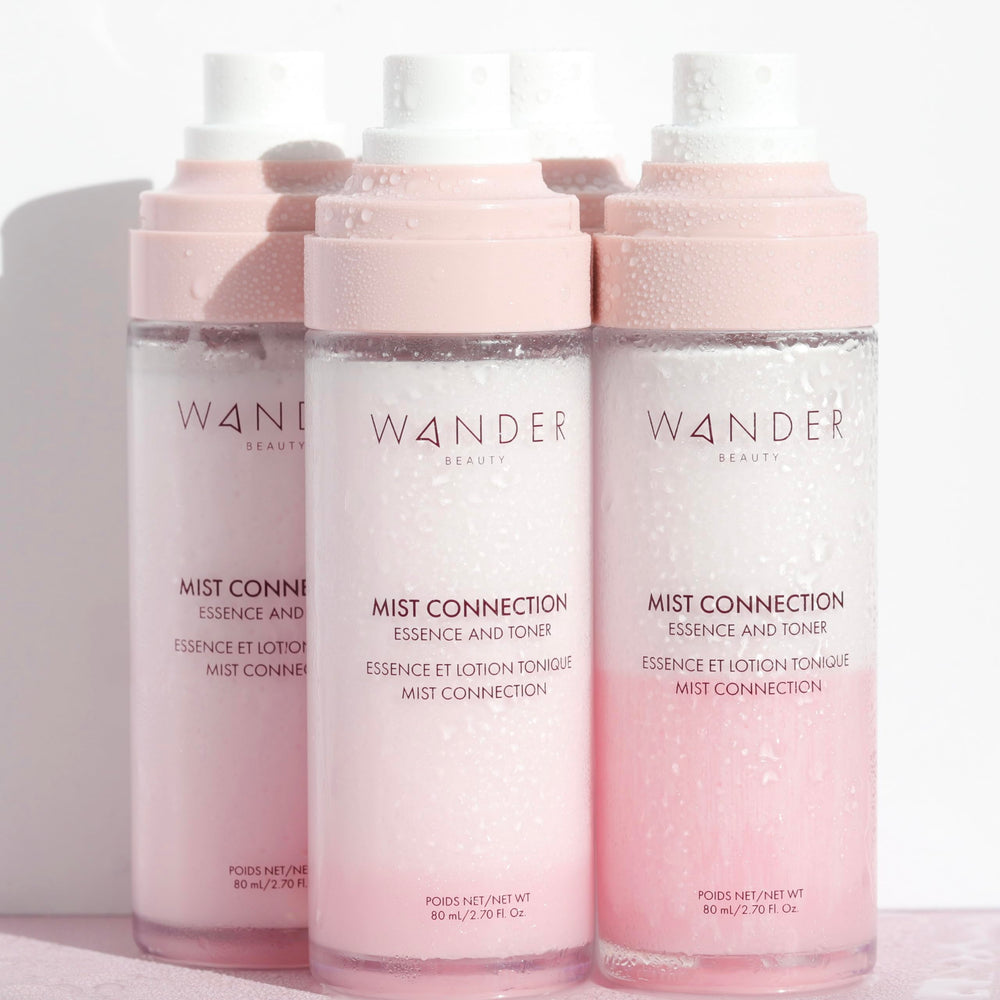 Wander Beauty Mist Connection avocado oil and evening primrose nourish during refreshment.
