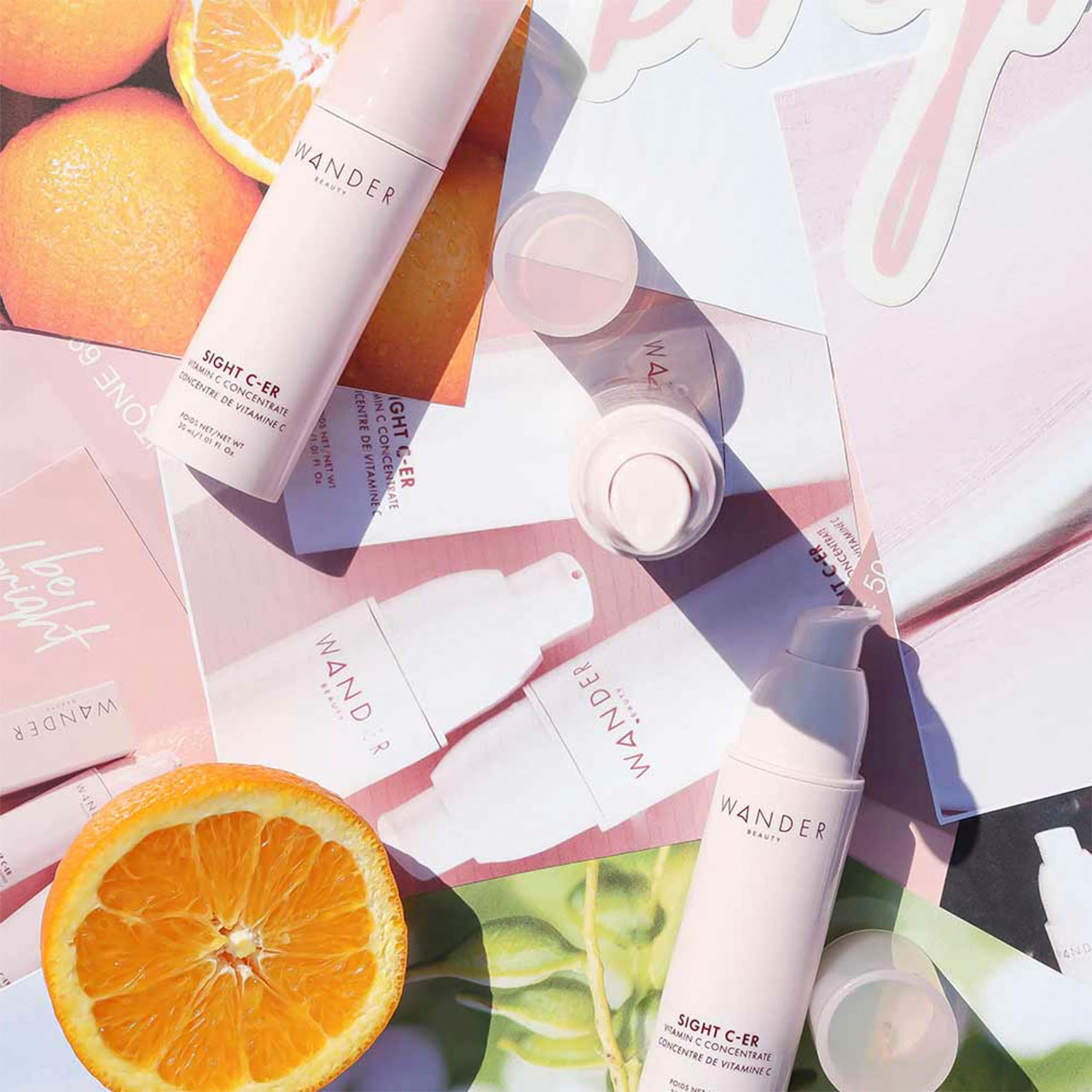 Wander Beauty Sight C-er vitamin C ingredients highlight Kakadu Plum and antioxidants.