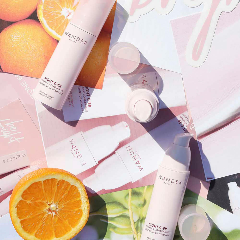 Wander Beauty Sight C-er vitamin C ingredients highlight Kakadu Plum and antioxidants.