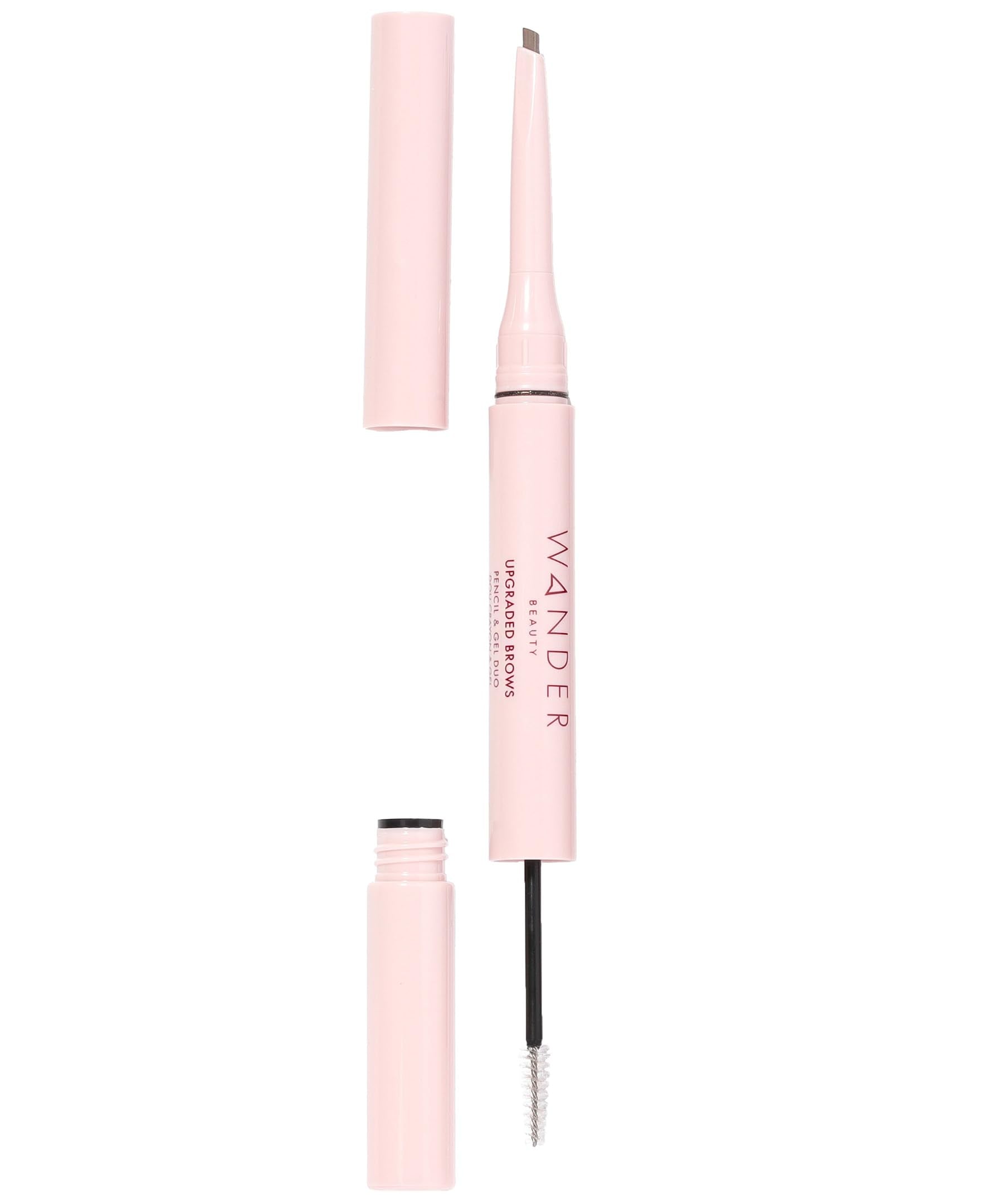 Wander Beauty upgraded brow pencil gel duo taupe close-up for natural definition.