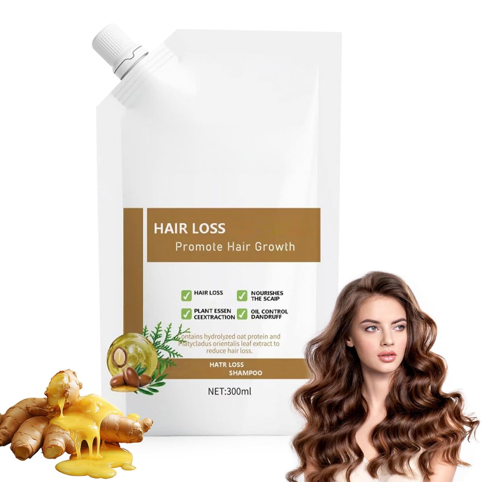 Wandyme anti-hair fall shampoo bottle highlighting plant extracts for daily use