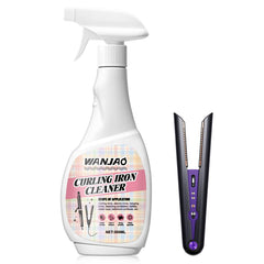 WANJAO Iron Cleaner bottle with spray nozzle for quick degunking of curling irons.