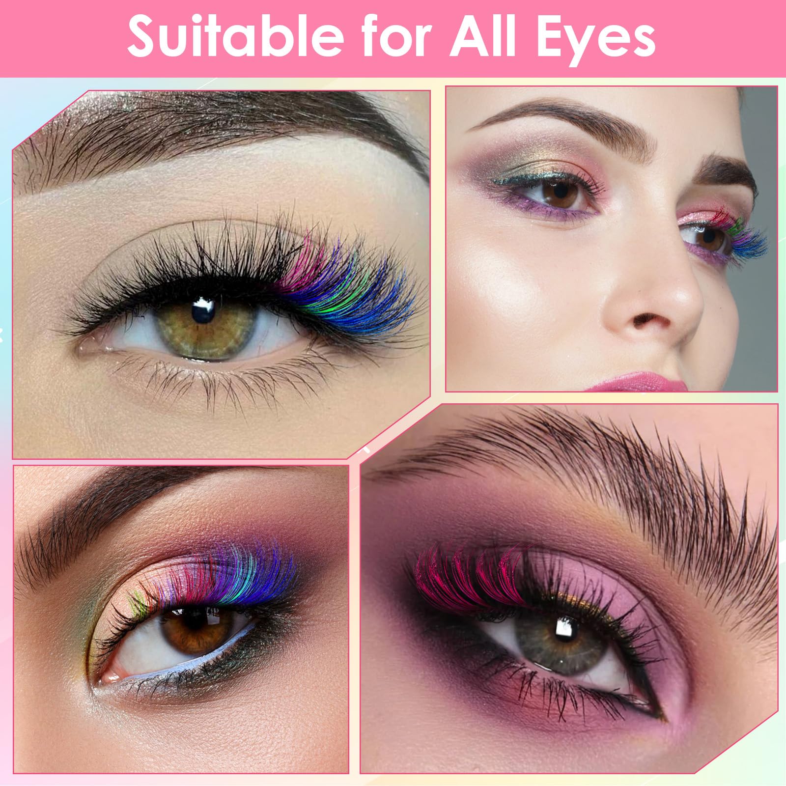 Wanmu DIY colorful eyelash kit enabling creative eye looks with color variety.