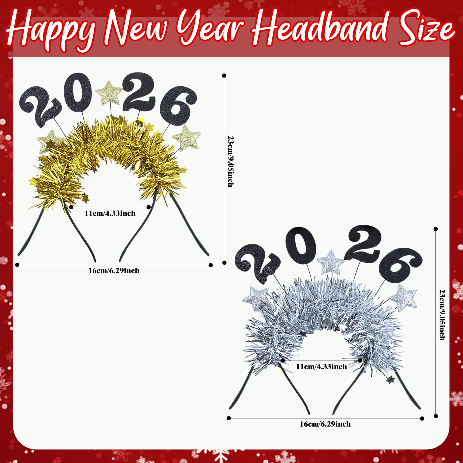 WANRSUDY 2026 headband with silver numbers for coordinated party selfies.