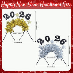 WANRSUDY 2026 headband with silver numbers for coordinated party selfies.