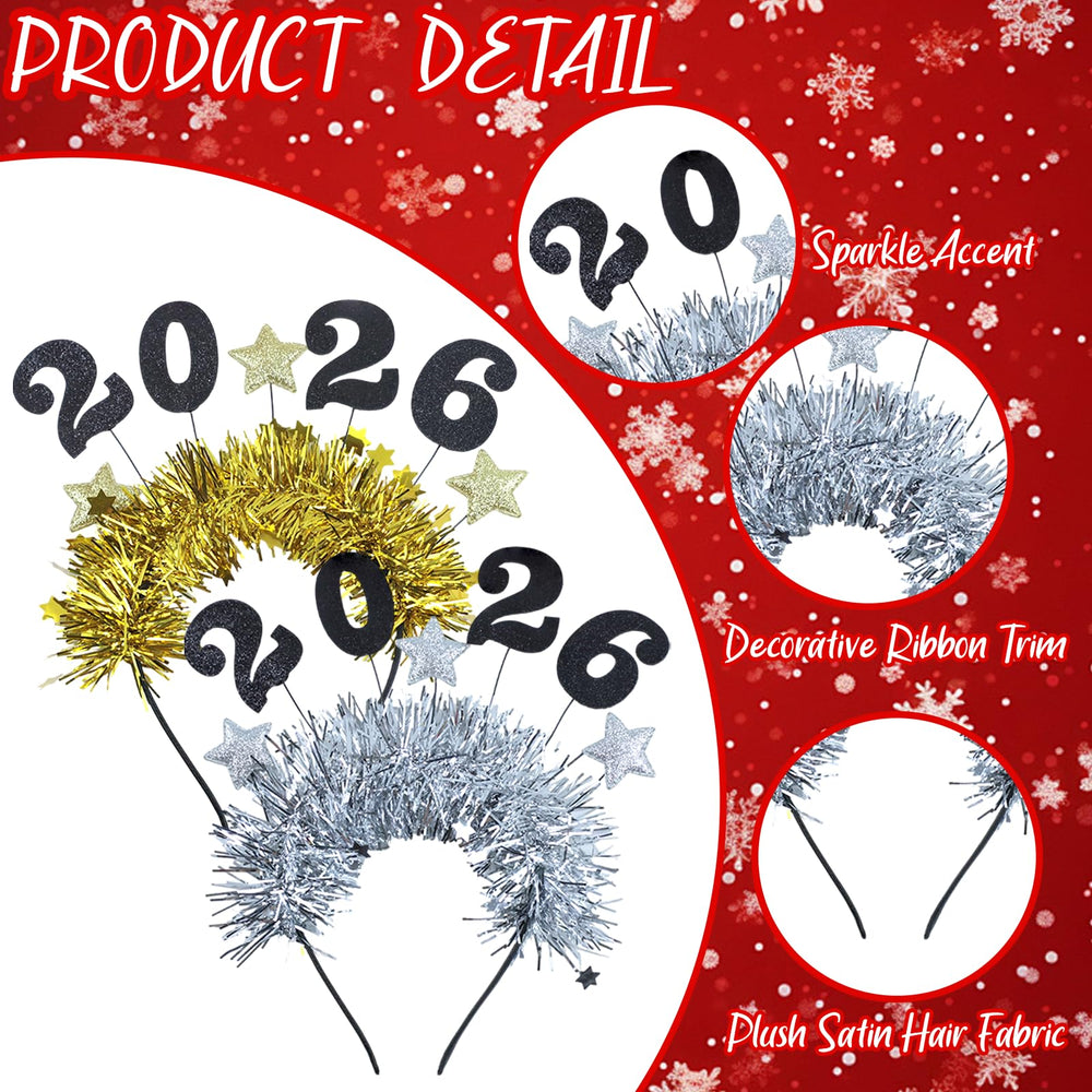 WANRSUDY headband with gold star detail highlights sparkling moments.