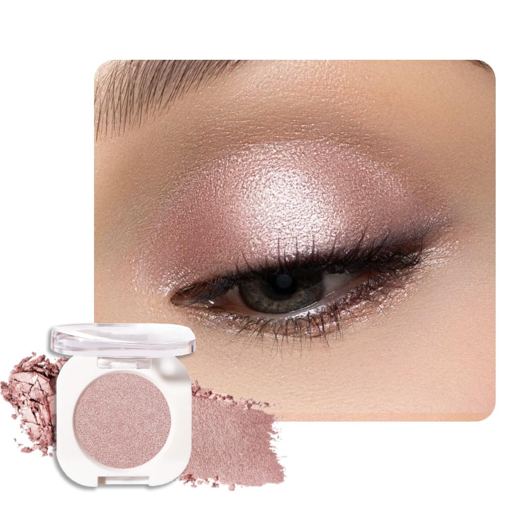 WanTuoluo champagne shimmer single-pan eyeshadow with champagne-rose glow for day-to-night looks.