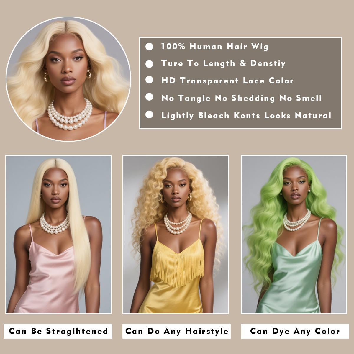 WAQI 613 HD lace frontal 13x6 for a natural part and versatile styling.