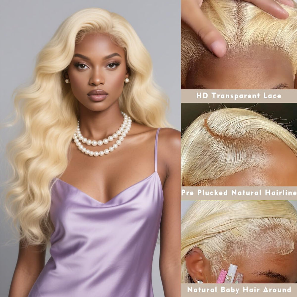 WAQI 613 lace-front wig body wave on soft Swiss lace for breathability.