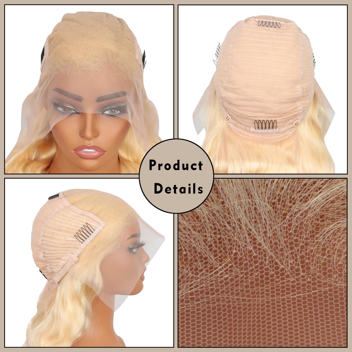 WAQI luxe wig in bleached blonde 613 for a premium look.