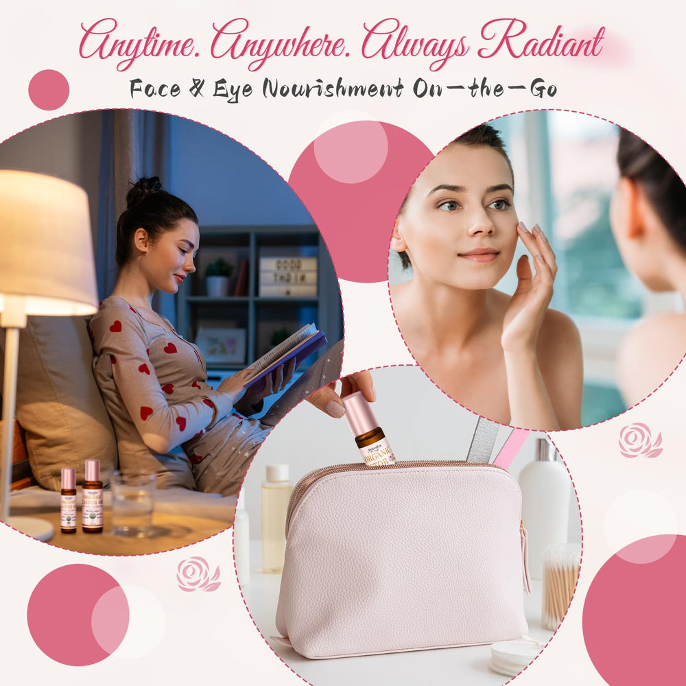 Warmify roller in use for gentle facial massage and cooling sensation.