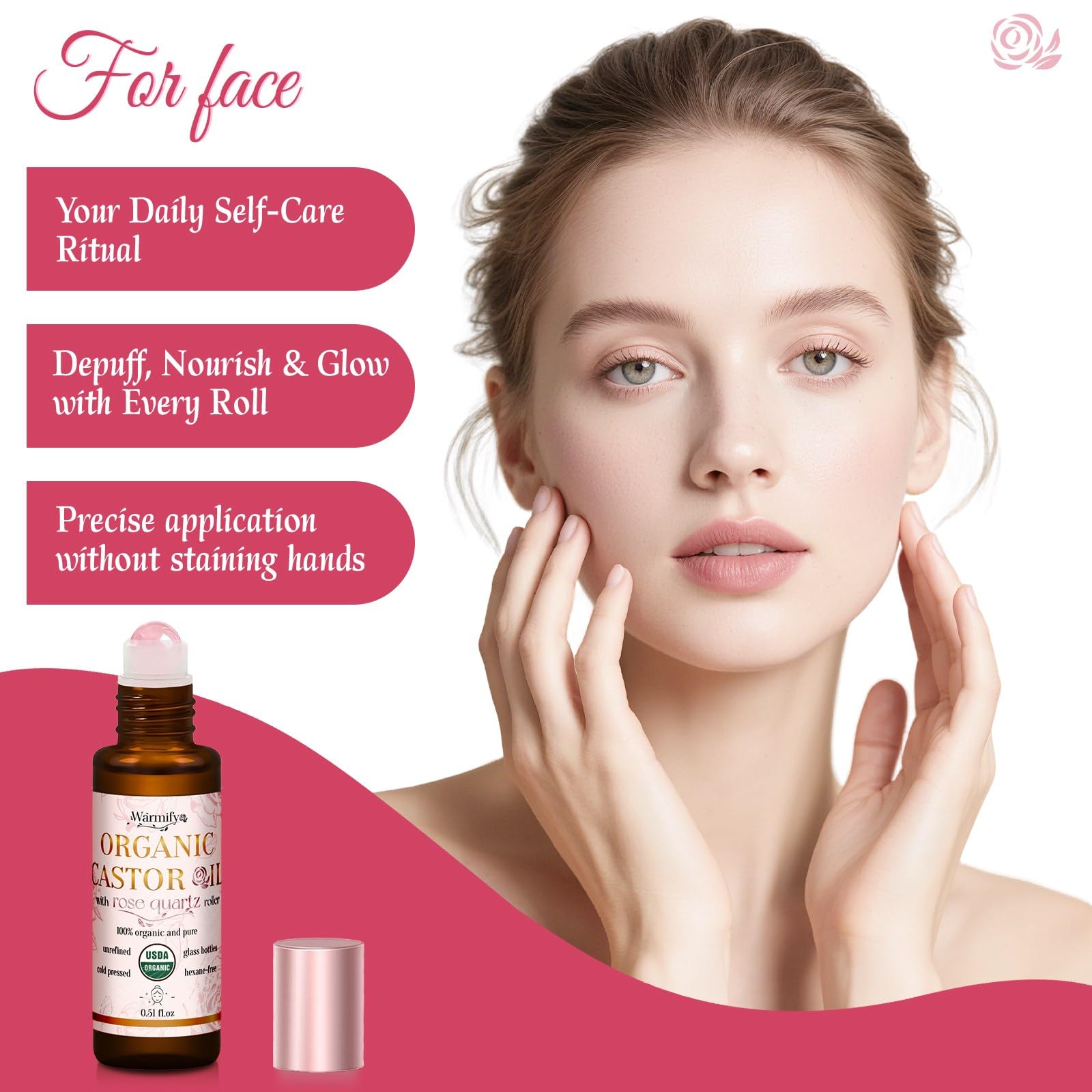 Warmify roll-on application close-up for precise use.